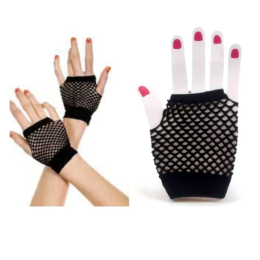 Guantes miton de red negro corto