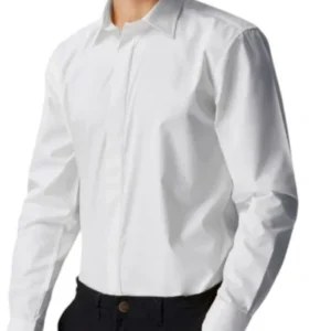 Camisas de vestir para hombre lisas con logo bordado para uniformes corporativos y ropa de trabajo empresarial