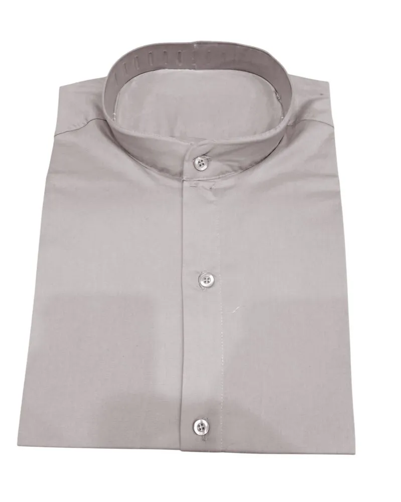 Camisa Cuello Mao 1 Muestra de camisas de vestir para uniforme de oficina: camisas de vestir corporativas con logotipo bordado personalizado.