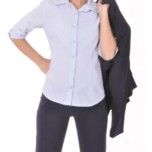 Uniformes administrativos mujer para empresa y ropa de mujer por mayor con trajes de chaqueta y pantalón combinados con camisas de batista para oficinas.