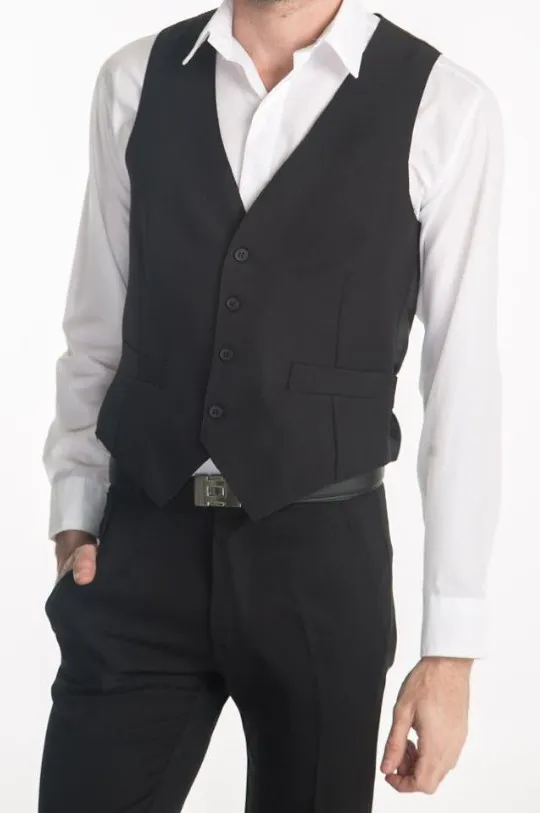 Chalecos de Vestir para Hombre 1 Chaleco de vestir para hombre sastrero en color negro o gris para uniforme corporativo de oficinas y ropa de trabajo con logo bordado