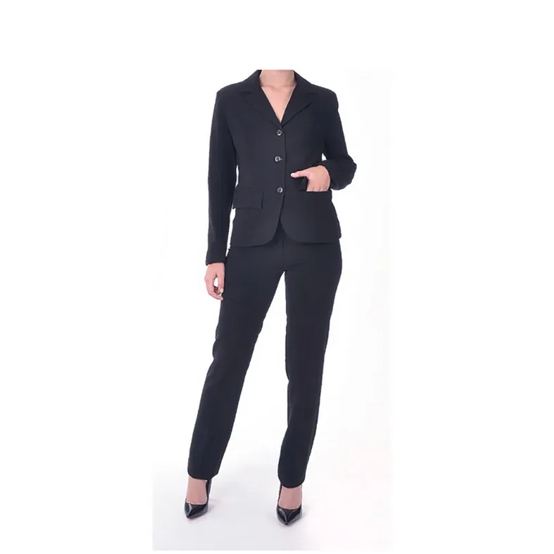 Traje de vestir para mujer tela tropical 1 Trajes de vestir para mujer en tela tropical mecánico por mayor compuestos por blazer y pantalón para uniformes administrativos y corporativos.