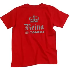 Remera de tango para niñas Reina del tango en colores negro y rojo, indumentaria infantil regional para souvenirs de turismo y regalos empresarios.