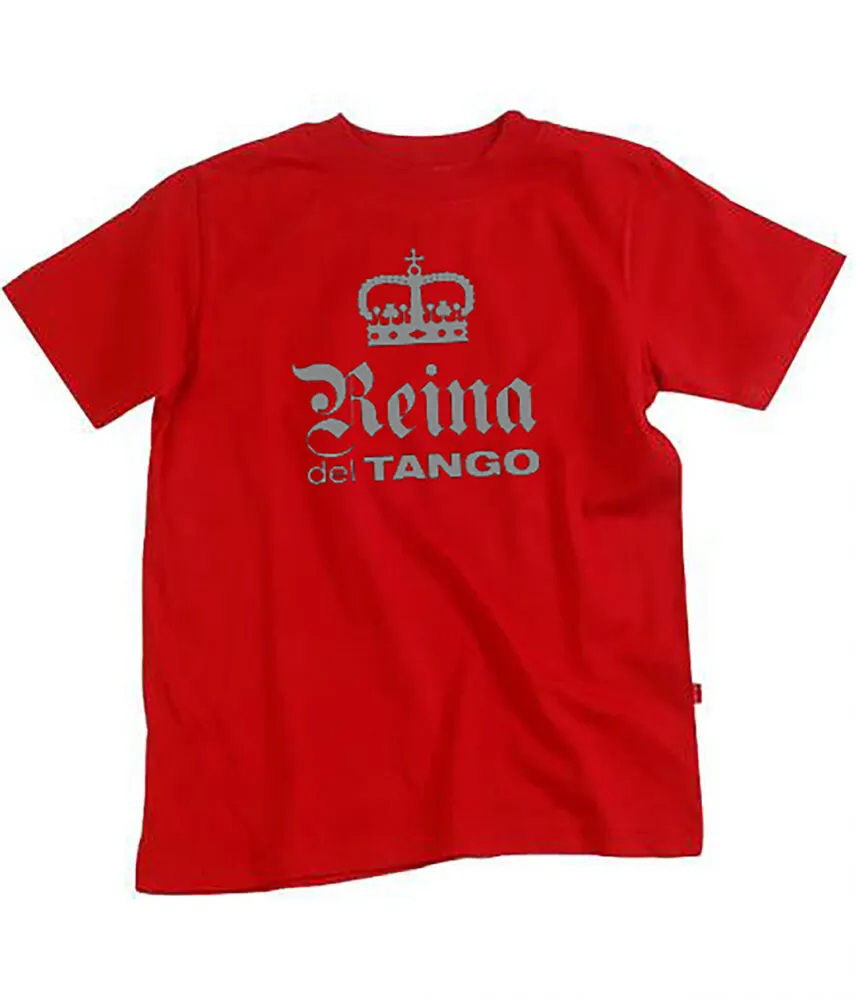 Remera de Tango para niñas - Reina del Tango 1 Remera de tango para niñas Reina del tango en colores negro y rojo, indumentaria infantil regional para souvenirs de turismo y regalos empresarios.