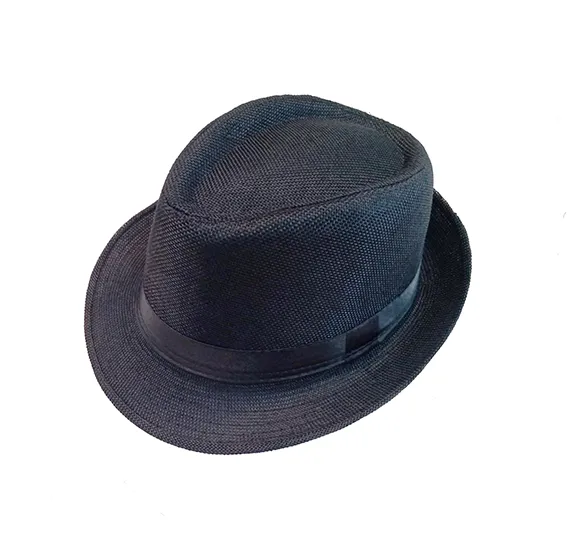 Sombrero Tanguero Negro 1 Sombrero tanguero negro liso tipo fedora material poliester para regalos empresarios, acciones de marcas y eventos corporativos.