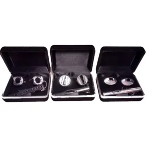 Gemelos y traba corbata color plata de excelente acabado en modelos varios para uniformes corporativos de empresas y regalos ejecutivos.