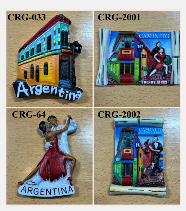 Imanes con motivos de Tango 1 Imanes con motivos de tango en colores surtidos para souvenirs de turismo y regalos empresarios corporativos de empresas.