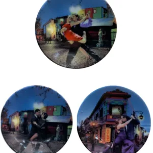 Imanes de plato con pareja de tango en modelos varios regionales para souvenirs de turismo y regalos empresarios corporativos.