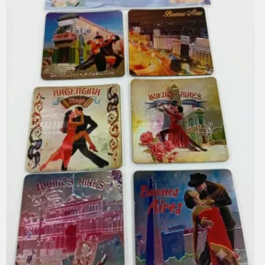 Posa vasos de Argentina surtidos en pack por 6 unidades con diseños de Tango por mayor para regalos empresarios.