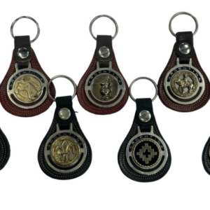 Llaveros cuero aplique metal