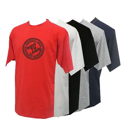 Remeras de Algodon con logo 1 Remeras de algodón por mayor personalizadas con logo estampado o bordado para uniformes de empresas y acciones promocionales de marketing.