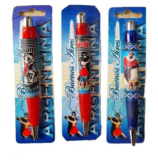 Boligrafos de Tango 1 Bolígrafos de Tango Argentino y Gaucho en modelos varios con diseños regionales típicos para souvenirs de turismo y regalos empresarios corporativos de empresas.