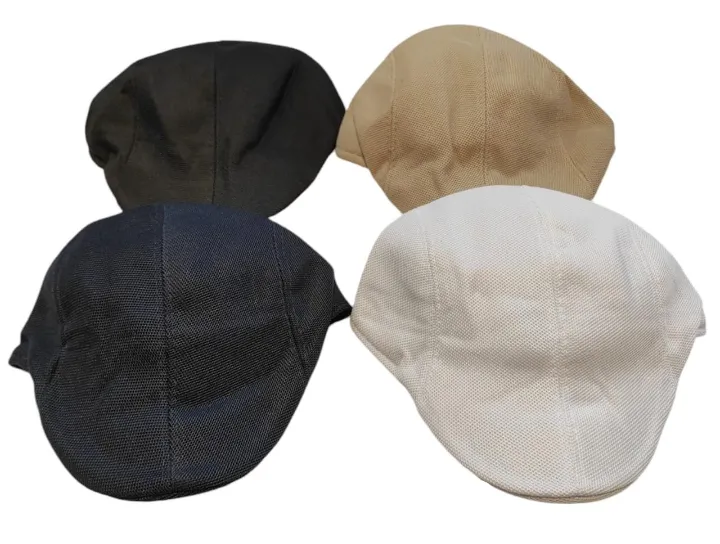 Boina tipo inglesa verano 1 Boinas tipo inglesa y tipo golf de verano en polyester por mayor en modelos calados y cerrados personalizados con logo bordado para empresas.