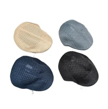 Boina verano rejilla 1 Boinas de verano con rejilla por mayor en colores varios personalizadas con logo bordado para uniformes corporativos y gastronómicos frescos.