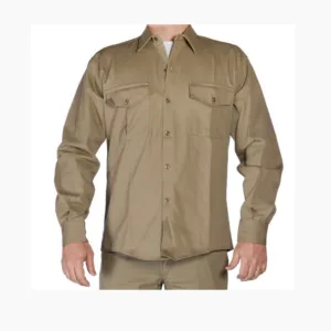 Camisa de trabajo tipo grafa personalizada con logo para uniformes industriales y de talleres en Buenos Aires