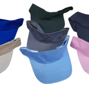 Viseras lisas y personalizadas con logo bordado para uniforme de empresas, personal gastronómico de verano y eventos promocionales