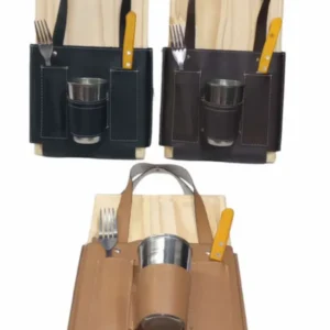 Set asado rectangular con estuche de marroquinería regional en varios modelos para souvenirs de turismo y regalos corporativos empresarios de empresas.