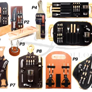 Set para picada modelos varios con platitos copetín pinches y base de madera regional para souvenirs de turismo y regalos corporativos empresarios.