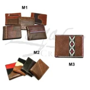 Billeteras de cuero artesanales en modelos varios regionales para souvenirs de turismo y regalos corporativos empresarios de empresas.