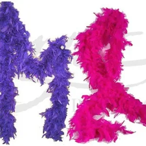 Boas de plumas para cotillón de 2 metros en colores blanco y negro para fiestas de 15 y bodas