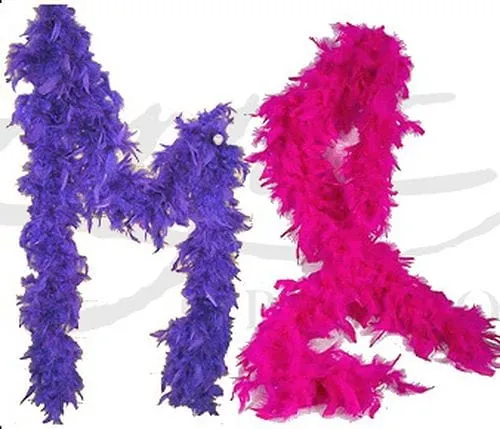 Boas de plumas 1 Boas de plumas para cotillón de 2 metros en colores blanco y negro para fiestas de 15 y bodas