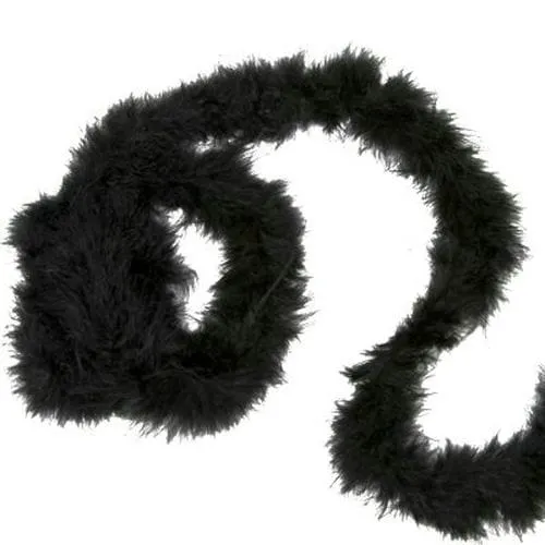 Boa de plumas Marabu 1 Boa de plumas marabú finas de 1,80 metros en colores rojo y negro para cotillón y eventos