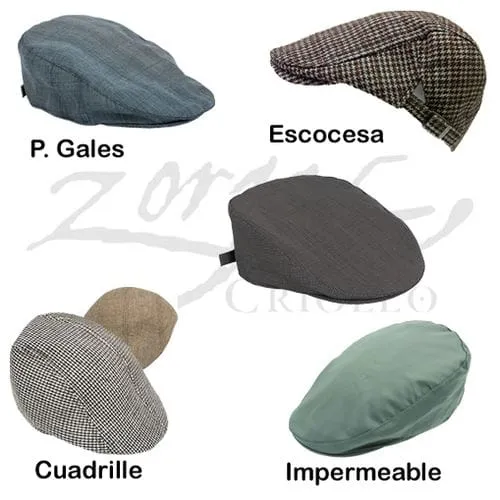 Boina o Gorra Inglesa Varios 1 Boinas o gorras inglesas por mayor en modelos impermeables, príncipe de gales y escocesas cuadrillé personalizadas con logo bordado.