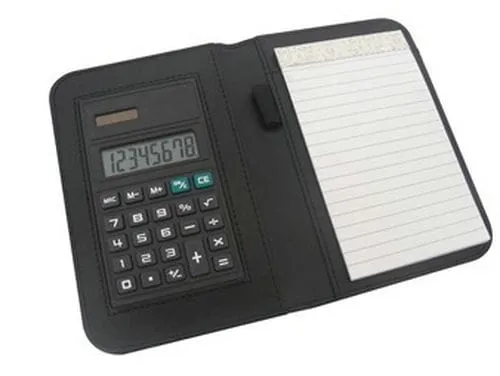 Carpeta con Calculadora personalizada 1 Carpeta con calculadora personalizada con su logo por cantidad ejecutiva para regalos empresarios y souvenirs corporativos de turismo.