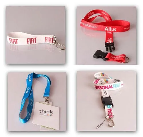 Cintas porta credencial y llaveros 1 Cintas porta credencial personalizadas y llaveros corporativos con logo para identificación en eventos y empresas.