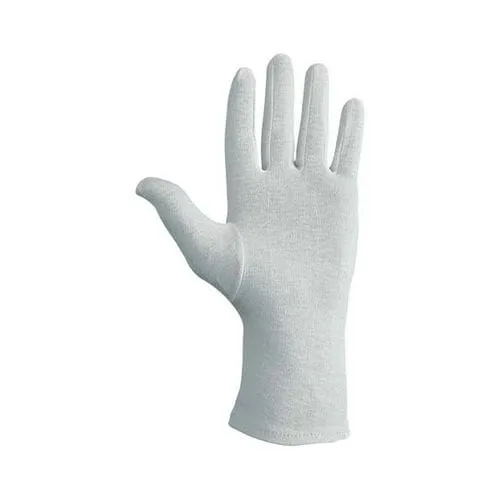 Guantes de algodon 1 Guantes de algodón antialérgico de color blanco en talles para hombre, mujer y chicos para uniformes protocolares y protección industrial.