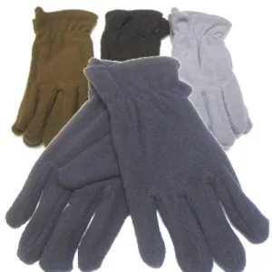 Guantes polares unisex en varios colores y modelos lisos o combinados para accesorios de abrigo de invierno y ropa de trabajo.