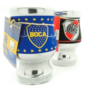 Mate de aluminio de boca y river en modelos varios regionales para souvenirs de turismo y regalos empresarios corporativos de empresas.