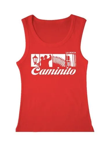 ZC1000 Caminito - Musculosa 1 Musculosa de tango Caminito de La Boca con diseño estampado, souvenir regional de turismo argentino y regalos empresarios corporativos.