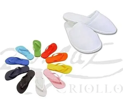 Pantuflas y Ojotas con logo 1 Pantuflas y ojotas con logo corporativo personalizadas por mayor en varios modelos y colores para hotelería, regalos empresarios y souvenirs de empresas.
