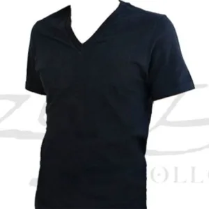 Remeras de modal para hombre con cuello en V personalizadas con logo para uniformes de empresas