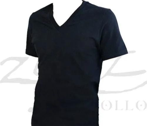 Remera de Modal para hombre 1 Remeras de modal para hombre con cuello en V personalizadas con logo para uniformes de empresas