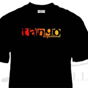 Remera de Tango Argentina con diseño estampado simple, souvenir regional de turismo argentino y regalos empresarios corporativos.