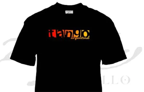 ZC300 Tango 1 Remera de Tango Argentina con diseño estampado simple, souvenir regional de turismo argentino y regalos empresarios corporativos.