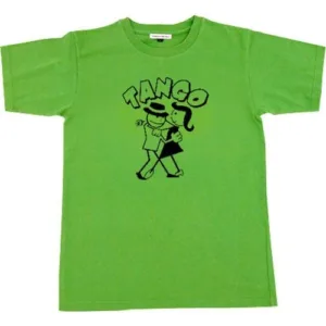 Remera de tango para chicos parejita bailando en colores negro y rojo, indumentaria infantil regional para souvenirs de turismo y regalos empresarios.