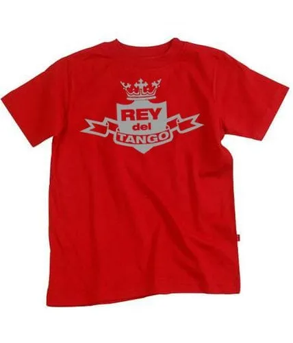 Remera de Tango para niños - Rey del Tango 1 Remera de tango para niños Rey del tango en colores negro y rojo, indumentaria infantil regional para souvenirs de turismo y regalos empresarios.