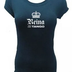 Remera de tango Reina del Tango con diseño de corona, souvenir regional de turismo argentino y regalos empresarios corporativos.