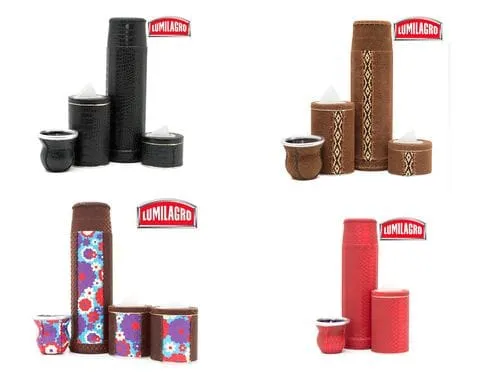 Set matero con latas 1 Set matero de mate en modelos varios regionales para souvenirs de turismo y regalos empresarios corporativos de empresas.