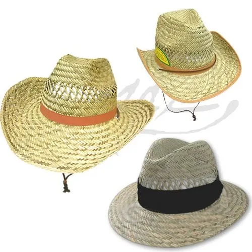 Sombreros cowboy de Paja 1 Sombreros cowboy de paja tipo australiano, cowboy o texano de paja trenzada para regalos empresarios, acciones de marcas y eventos corporativos.