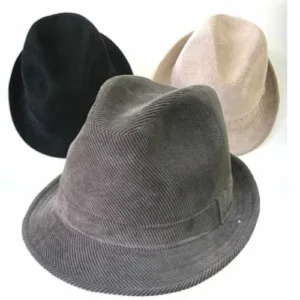 Sombrero de corderoy fedora colores varios en talle 57/58 cm para regalos empresarios, acciones promocionales de marcas y todo tipo de eventos corporativos.