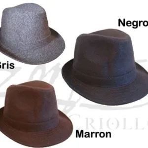 Sombrero de tango lisos de lana en colores negro, gris y marrón para regalos empresarios, acciones de marcas y todo tipo de eventos corporativos.
