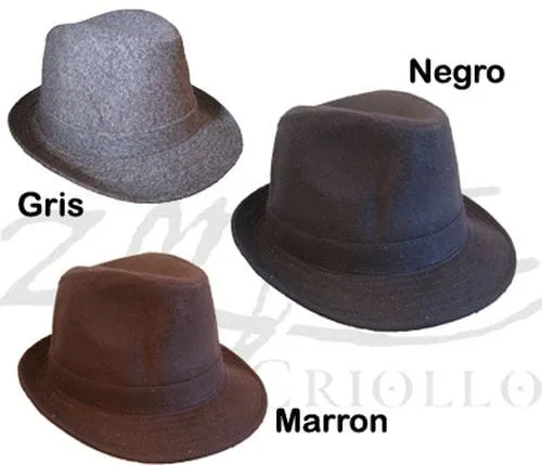 Sombrero de tango lisos de lana en colores negro, gris y marrón para regalos empresarios, acciones de marcas y todo tipo de eventos corporativos.