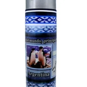 Termo con logo personalizado de acero tipo bala estampado full color y modelo con grabado láser en símil cuero por mayor para regalos empresarios.