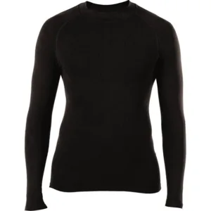 Camiseta térmica manga larga con puño en color blanco y negro para uniforme de empresas y ropa de trabajo primera piel con logo