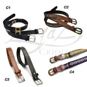 Cinturones de cuero y símil cuero regionales tradicionales en varios colores y modelos para regalos de empresas y recuerdos de Argentina.