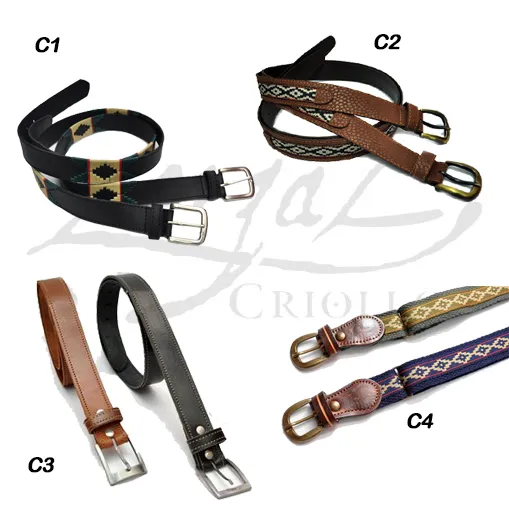Cinturones de cuero y simil cuero 1 Cinturones de cuero y símil cuero regionales tradicionales en varios colores y modelos para regalos de empresas y recuerdos de Argentina.